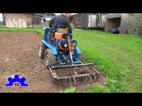 Видео: Испытания фрезы на самодельном тракторе