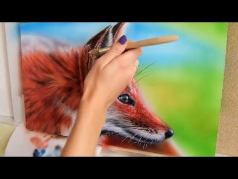 Видео: Урок аэрографии. Рисунок Лисы (аэрограф и кисть)