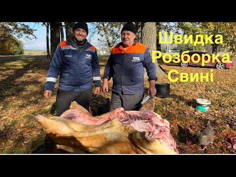 Видео: Мʼясник із 49 річним стажем показує і розповідає як розробляє тушу свині👍👍👍