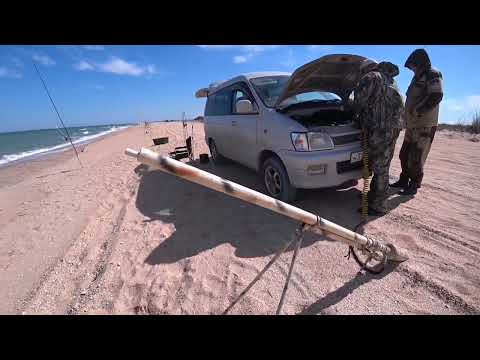 Видео: Арабатская стрелка. Трофейный пеленгас. Заброс пушкой.