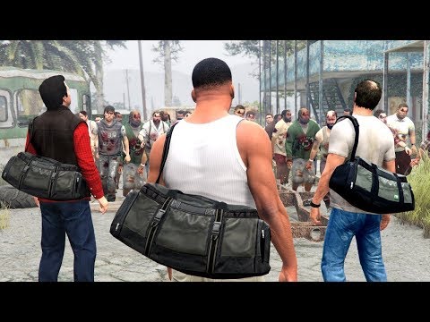 Видео: Тревор, Майкл және Франклинге зомбилер шабуыл жасады | GTA 5