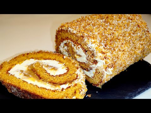 Видео: САМЫЙ ВКУСНЫЙ  МЕДОВИК! Тающий во рту МЕДОВЫЙ РУЛЕТ!