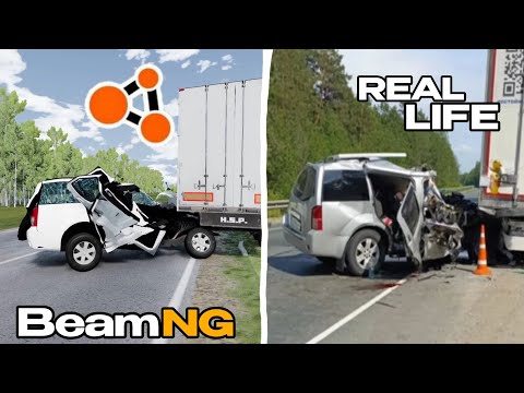 Видео: Аварии на реальных событиях в BeamNG Drive #12 (Сборник самых жёстких ДТП на канале)