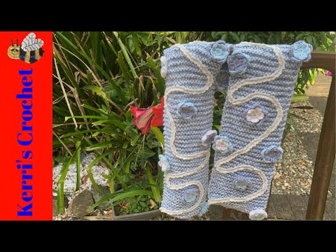 Видео: Шарф с цветами крючком и учебник по плетению - вязание крючком для начинающих