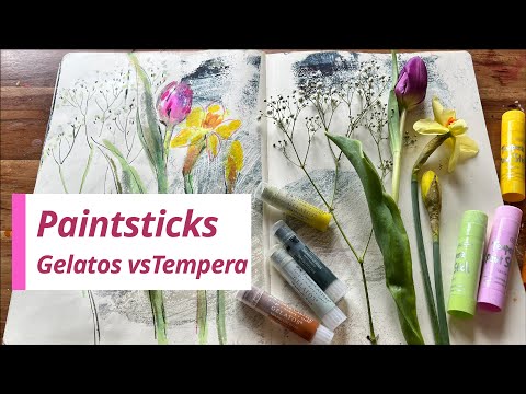 Видео: Faber Castell Gelatos против Tempera Paint Sticks: распаковка и образцы