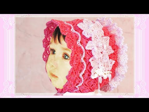 Видео: Чепчик крючком. Мастер класс со схемами. baby hat