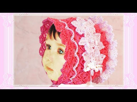 Видео: Чепчик крючком. Мастер класс со схемами. baby hat