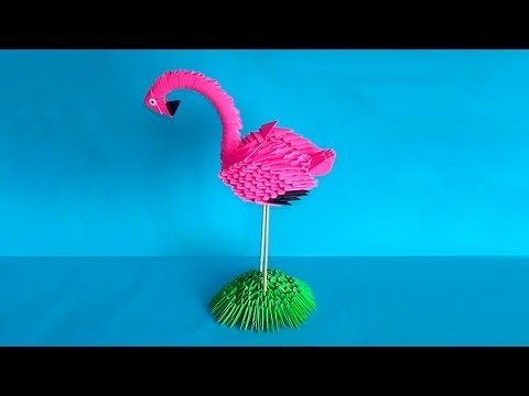 Видео: Модульное оригами схема сборки фламинго