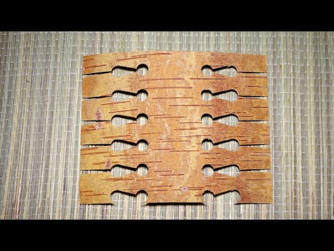 Видео: Модификация замка с треугольным вырезом, расчёты заготовки для соединения деталей из бересты. DIY