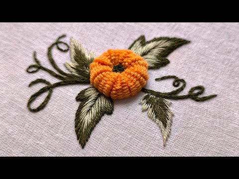 Видео: Вышивка тыквы вручную | Осенняя вышивка нитками DMC и техника плетения