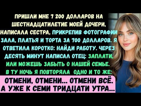 Видео: Пришли мне 7 200 долларов на шестнадцатилетие моей дочери, —написала мне сестра в сообщении, прикреп