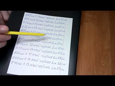 Видео: Таблица для вязания сетей, диаметр ячейки и глубина полотна.