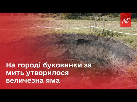 Видео: В селі Рукшин на городі утворилося карстове провалля