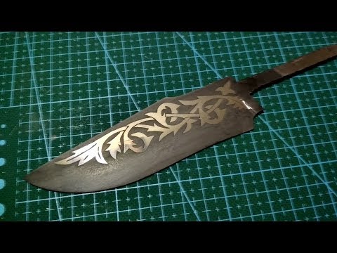 Видео: травление рисунка на ноже в хлорном железе