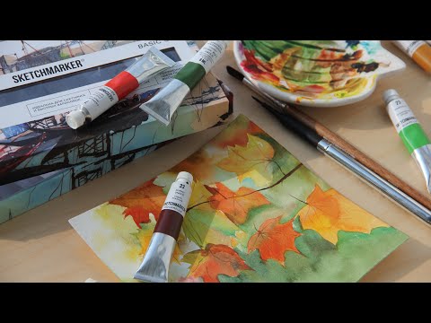 Видео: Обзор новой акварели от Sketchmarker💕 выкрашиваю и смешиваю