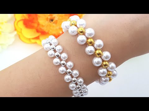 Видео: Pearl BRACELET/Beaded bracelet/Diy bracelet/Браслет из бусин/Жемчужный браслет/Как сделать браслет