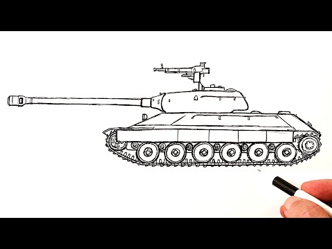 Видео: Как нарисовать Танк ИС-6