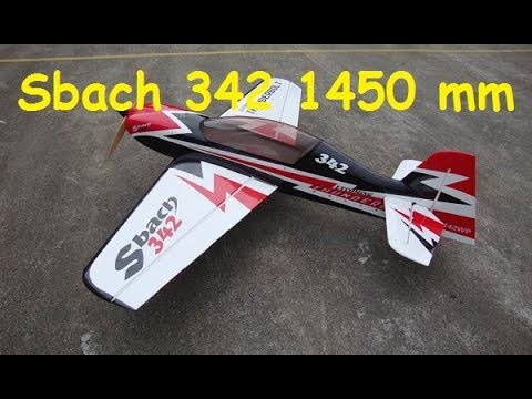 Видео: SBach 342 1450 mm Полёт на новом аккумуляторе без стабилизации