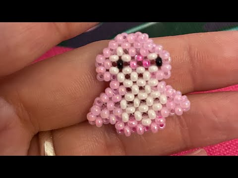 Видео: Туториал розовый пингвин из бисера. Как плести пингвина из бисера в технике крестик