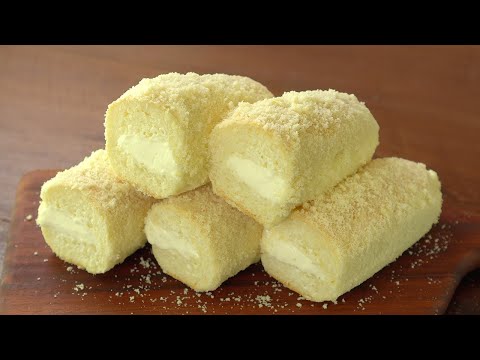 Видео: Известный в Корее рецепт белого рулета :: Пушистый и мягкий хлеб с кремом Castella