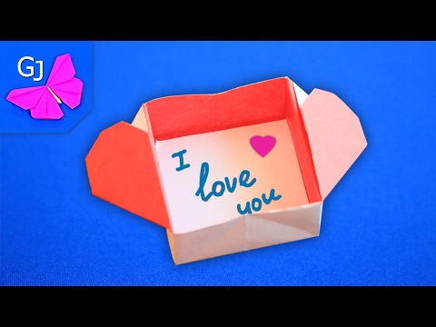 Видео: Оригами из бумаги ❤️ ВАЛЕНТИНКА КОРОБОЧКА С ЗАПИСКОЙ