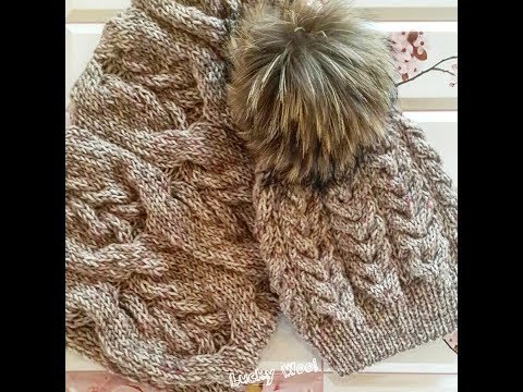 Видео: Шапка спицами с узором из "кос".