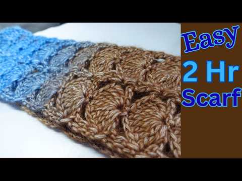 Видео: Как связать крючком шарф (повторить ДВА ряда!)