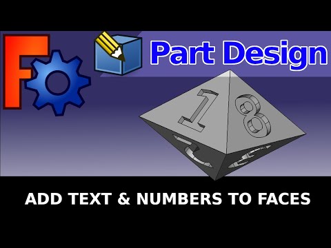 Видео: FreeCAD: легкое добавление текста и цифр на грани при проектировании деталей. Игральные кости для...