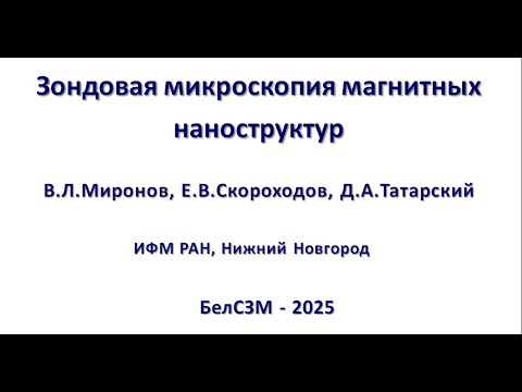 Видео: Зондовая микроскопия магнитных наноструктур, БЕЛСЗМ 2025