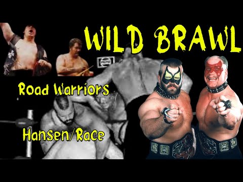 Видео: Road Warriors против Стэна Хансена и Harley Race ДИКАЯ СХВАТА