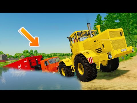 Видео: УТОПИЛИ ТРАКТОР! ТЕХНИКА НА ПРЕДЕЛЕ - Farming Simulator 22 по сети