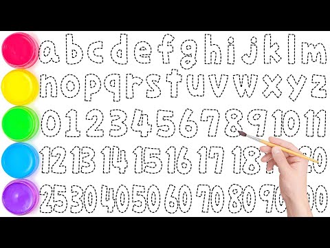 Видео: Раскраска, рисование и раскрашивание букв ABCD от A до Z и цифр от 1 до 100. Легко для начинающих...