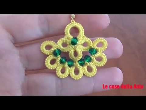 Видео: 52' TUTORIAL ORECCHINI PERLE CHIACCHIERINO AD AGO EARRINGS NEEDLE TATTING Frivolitè Encaje фриволите