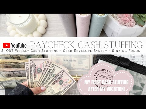 Видео: YouTube Paycheck Cash Stuffing $1037 | Еженедельное наличное наполнение | Система денежных конвер...