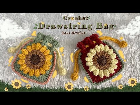 Видео: ВЯЗАНАЯ КРЮЧКОМ СУМКА Секреты раскрыты Сумка-подсолнух на шнурке 🌻 Granny Square