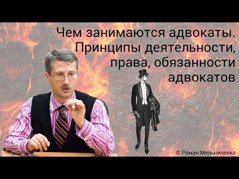 Видео: Чем занимаются адвокаты. Принципы деятельности, права, обязанности адвокатов.