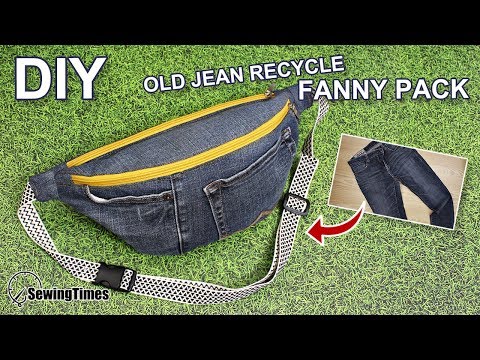Видео: Как сшить Поясная сумка | Переделываем старые джинсы | DIY Old Jeans Fanny Pack [sewingtimes]