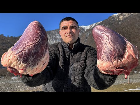 Видео: Рецепт Говяжьего Сердца - Кулинария Далекой Деревни - Готовим в Горах 4K