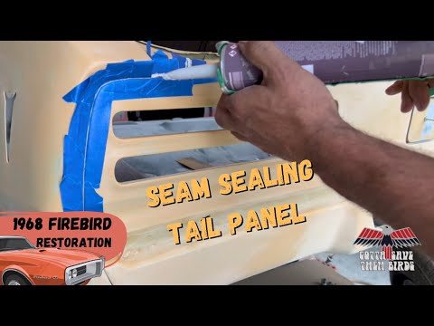 Видео: Чистая герметизация швов хвостовой панели с помощью этого простого приёма, Firebird 1968 года