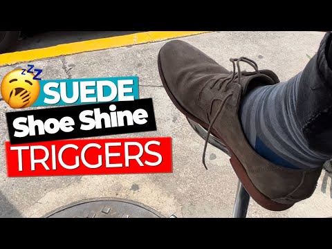 Видео: 😴 ЗАМШЕВАЯ ТЕХНИКА 😴 - запускает ASMR Чистка обуви Street на обуви Diesel #shoeshine #asmr
