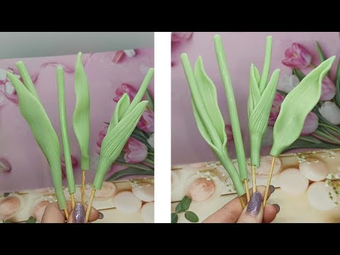Видео: заливаю новинки силиконовых форм ,стебли,листья тюльпанов
