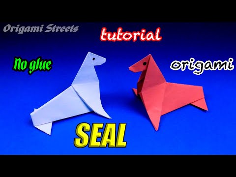 Видео: Как сделать тюленя из бумаги. Оригами тюлень