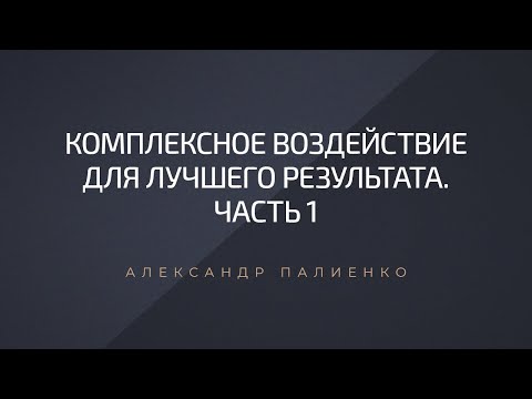 Видео: Комплексное воздействие для лучшего результата. Часть 1. Александр Палиенко.