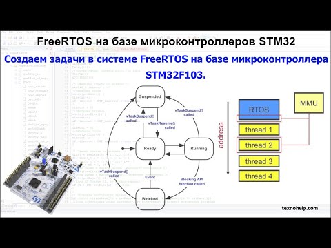 Видео: Урок №1.Создаем задачи в системе FreeRTOS на базе микроконтроллера STM32F103.
