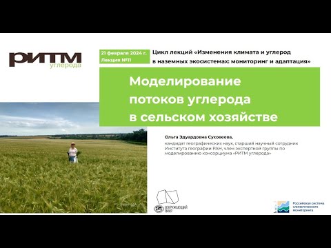 Видео: Моделирование потоков углерода в сельском хозяйстве. О.Э. Суховеева