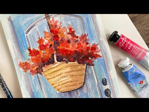 Видео: Как нарисовать осенний букет акварелью. Пошаговый мастер-класс.