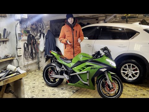 Видео: Электромотоцикл 4 кВт. Kawasaki Ninja. ПРОДАЖА!