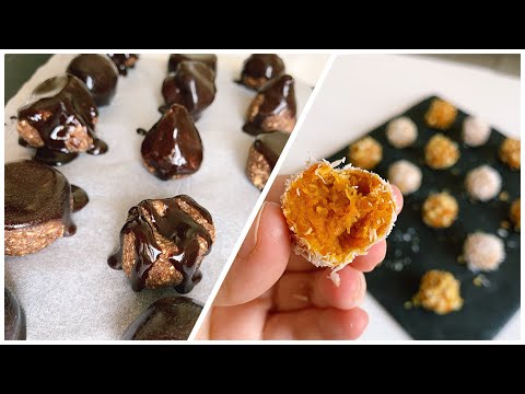 Видео: Полезные Конфеты Без Сахара! [2 Простых Рецепта ПП Конфет из Фиников и Моркови] из Сухофруктов