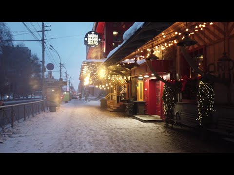 Видео: Прогулка по Новосибирску в 4K по Красному проспекту - скверу перед Оперным театром