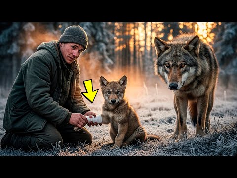 Видео: Волчица пришла за помощью. Как молодой отшельник спас волчью семью и доверился природе?